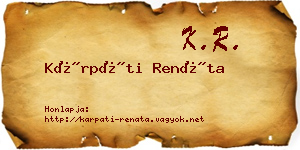 Kárpáti Renáta névjegykártya